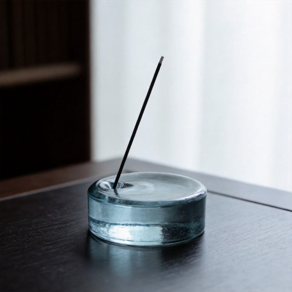 Home Fragrance Incense Sticks - حامل بخور زجاجي بتصميم بسيط، حامل